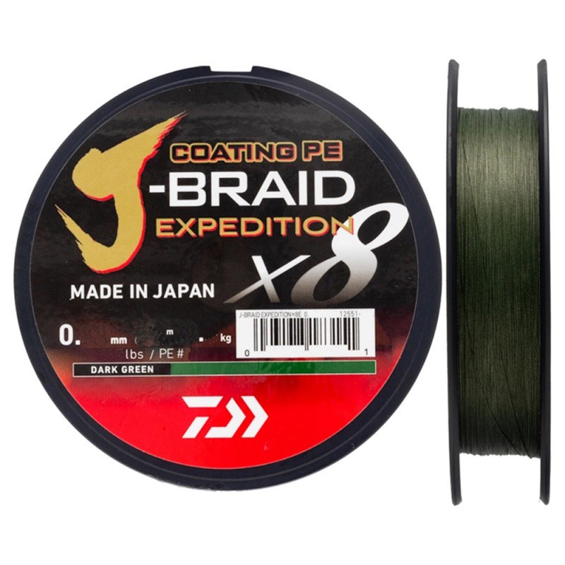 Šnúra Daiwa J-Braid Expedition X8E 150m 0,16mm dark green