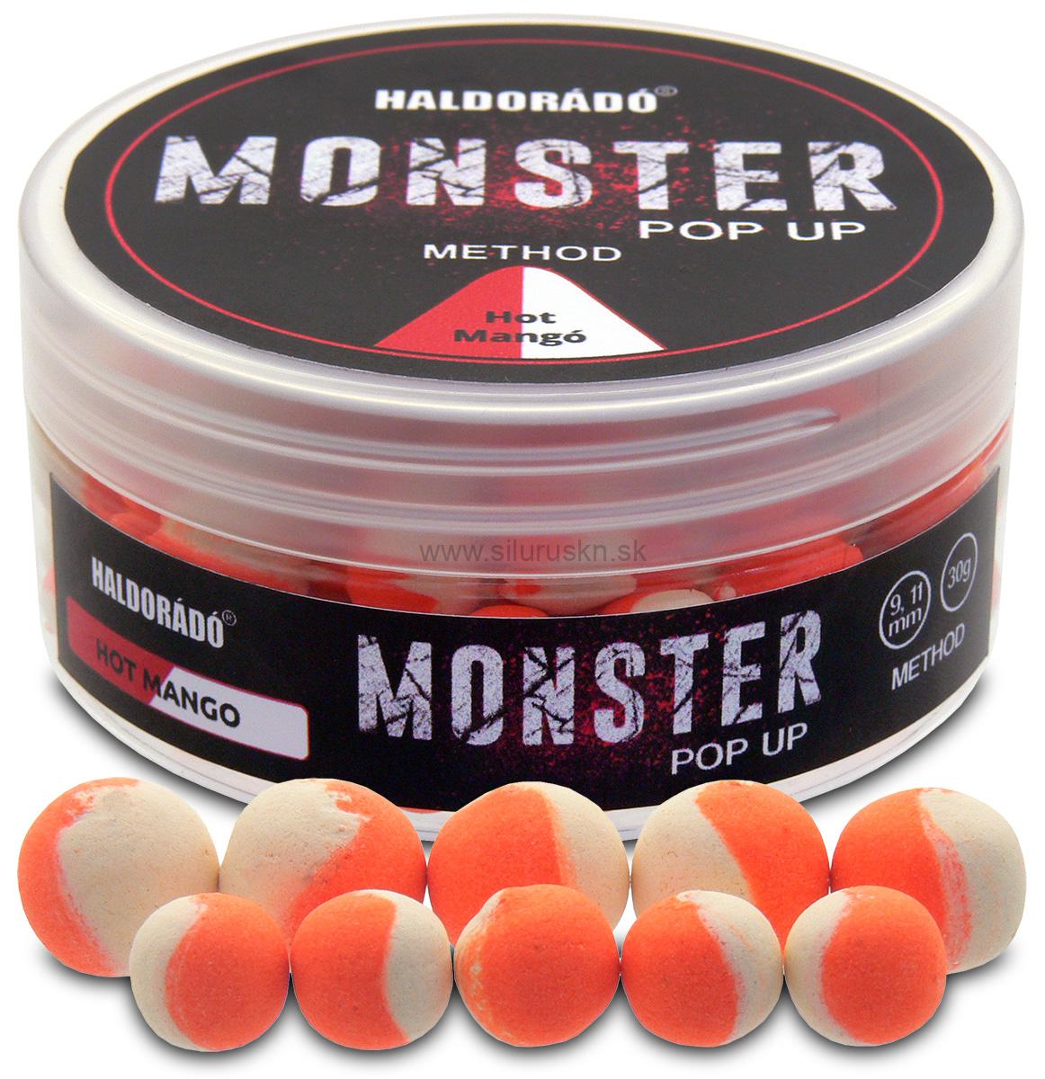 Boilies Haldorado Monster PopUp Method 9, 11mm Hot Mango