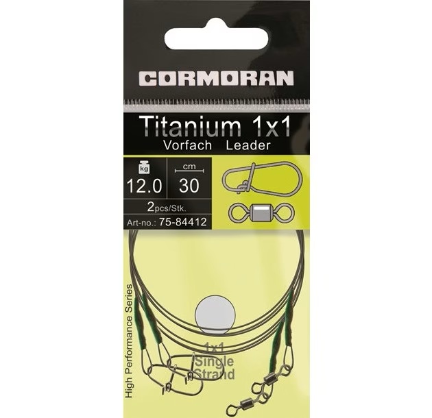 Titánové lanko Cormoran Titanium 1x1 8kg 30cm