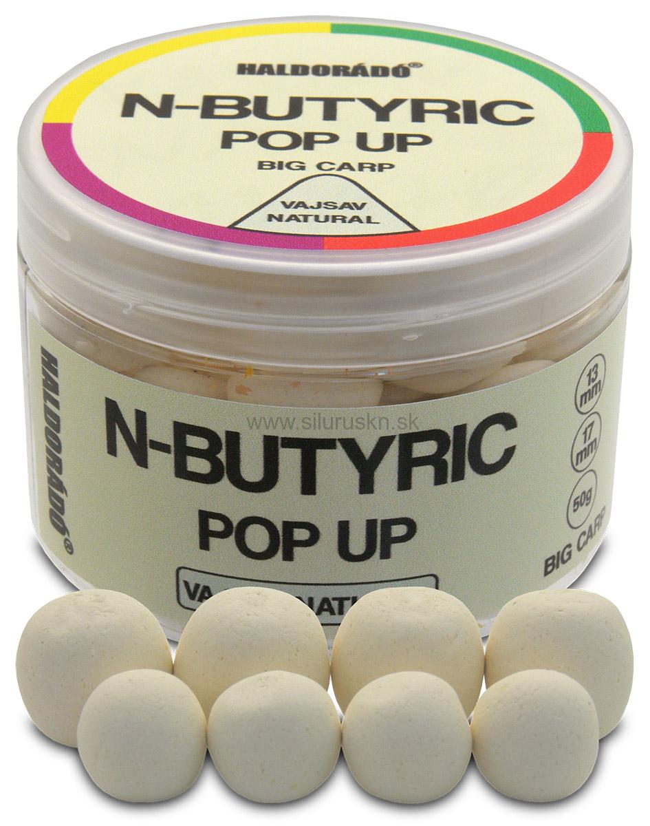 Boilies Haldorado N-Butyric PopUp Big Carp 13, 17mm Kyselina maslová - natural