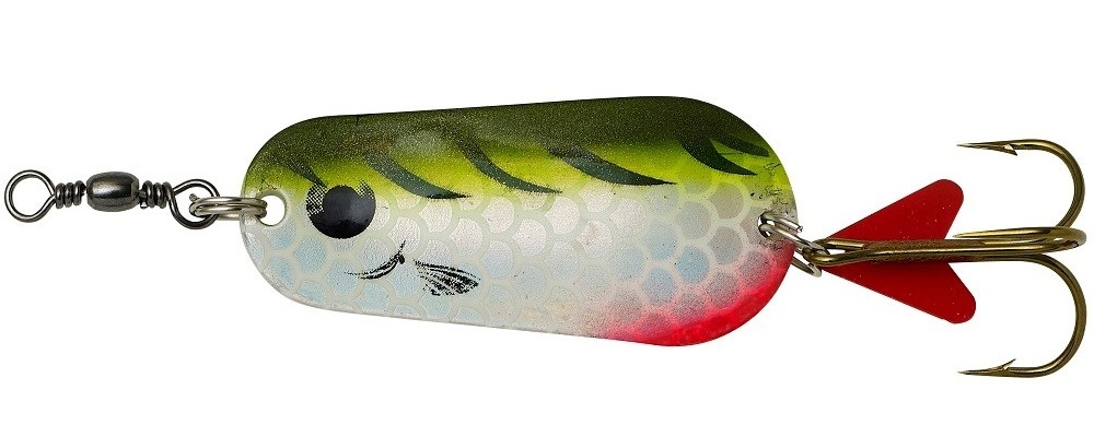 Blyskáč DAM Effzett Standard Spoon 5,5cm 22g Olive/Chartreuse Tiger UV