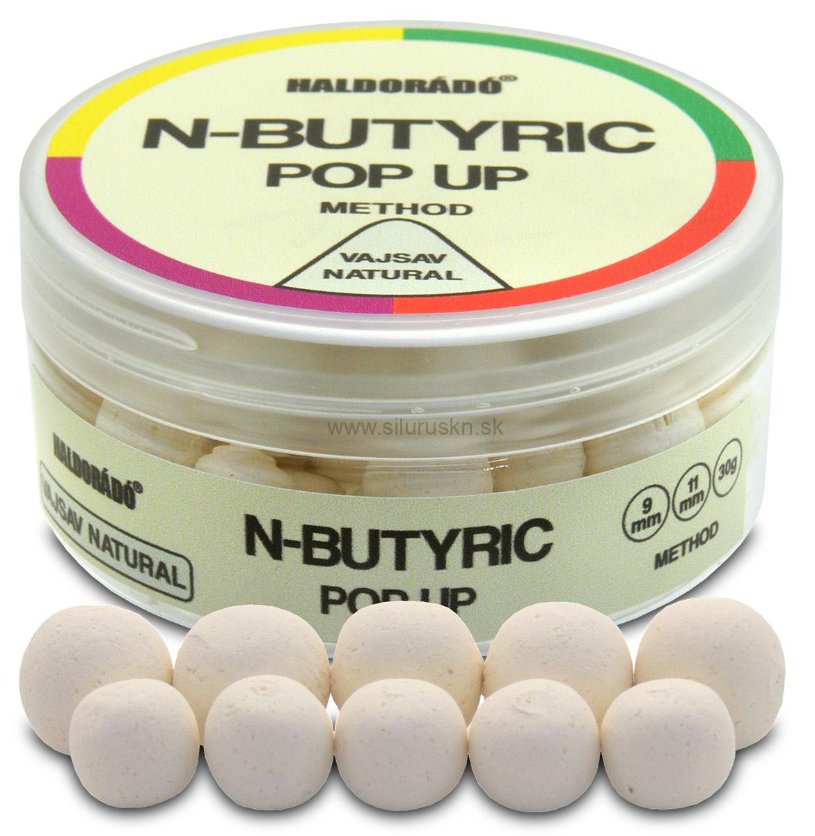 Boilies Haldorado N-Butyric PopUp Big Carp 9, 11mm Kyselina maslová - natural