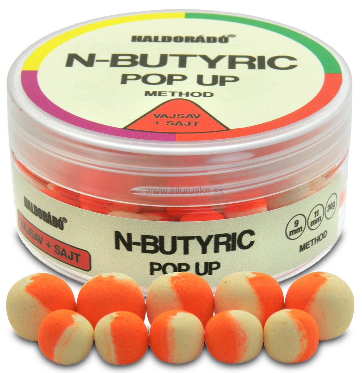 Boilies Haldorado N-Butyric PopUp Big Carp 9, 11mm Kyselina maslová - syr