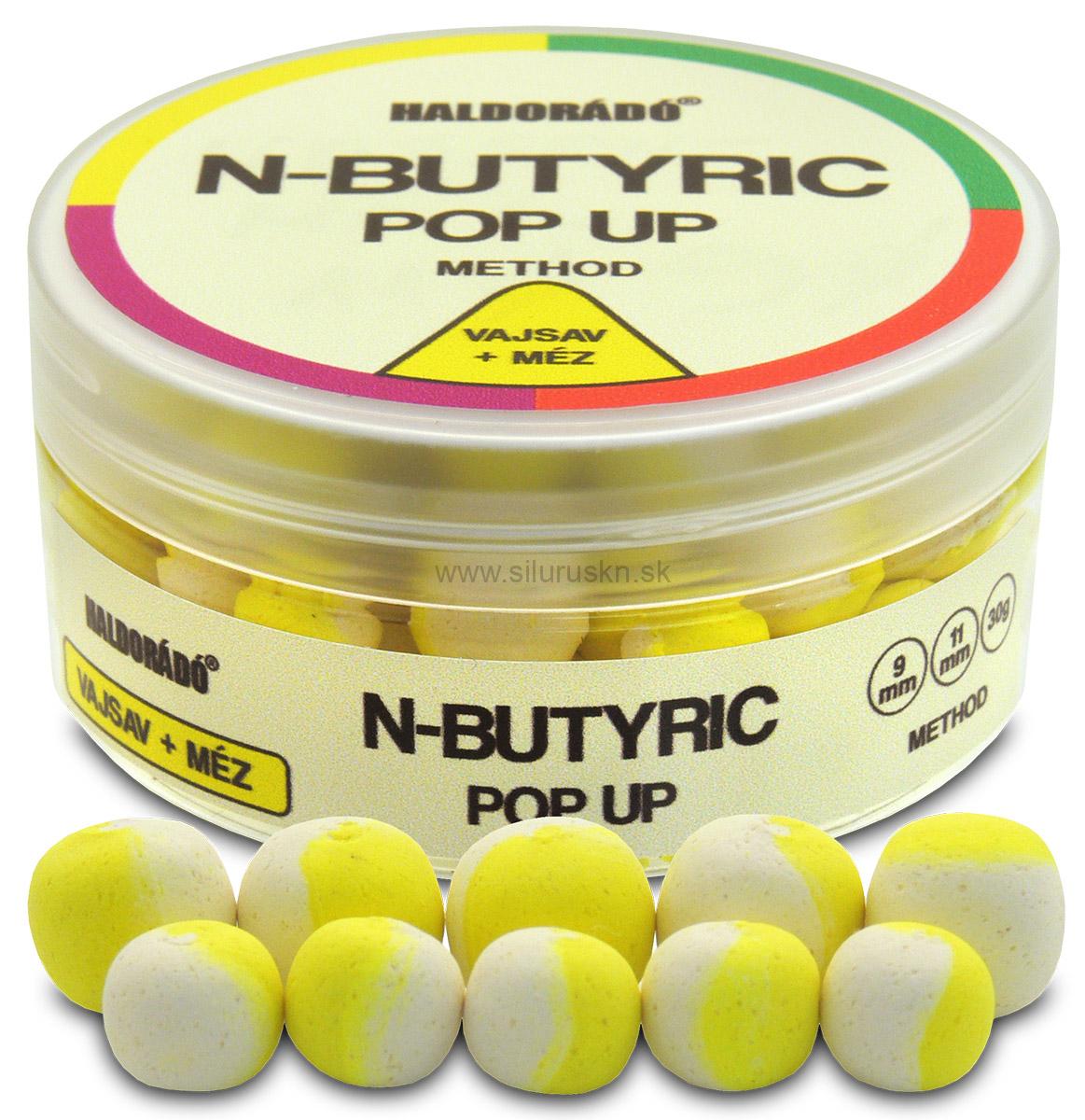 Boilies Haldorado N-Butyric PopUp Big Carp 9, 11mm Kyselina maslová - med