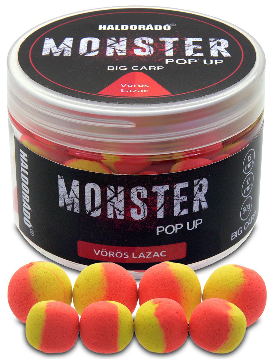 Boilies Haldorado Monster PopUp Big Carp 13, 17mm Červený losos