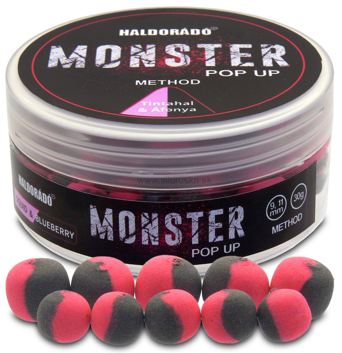 Boilies Haldorado Monster PopUp Method 9, 11mm Kalamár - Čučoriedka