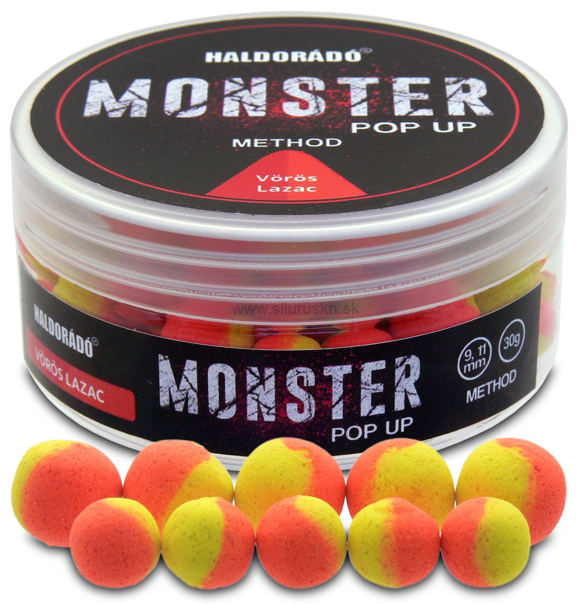 Boilies Haldorado Monster PopUp Method 9, 11mm Červený losos