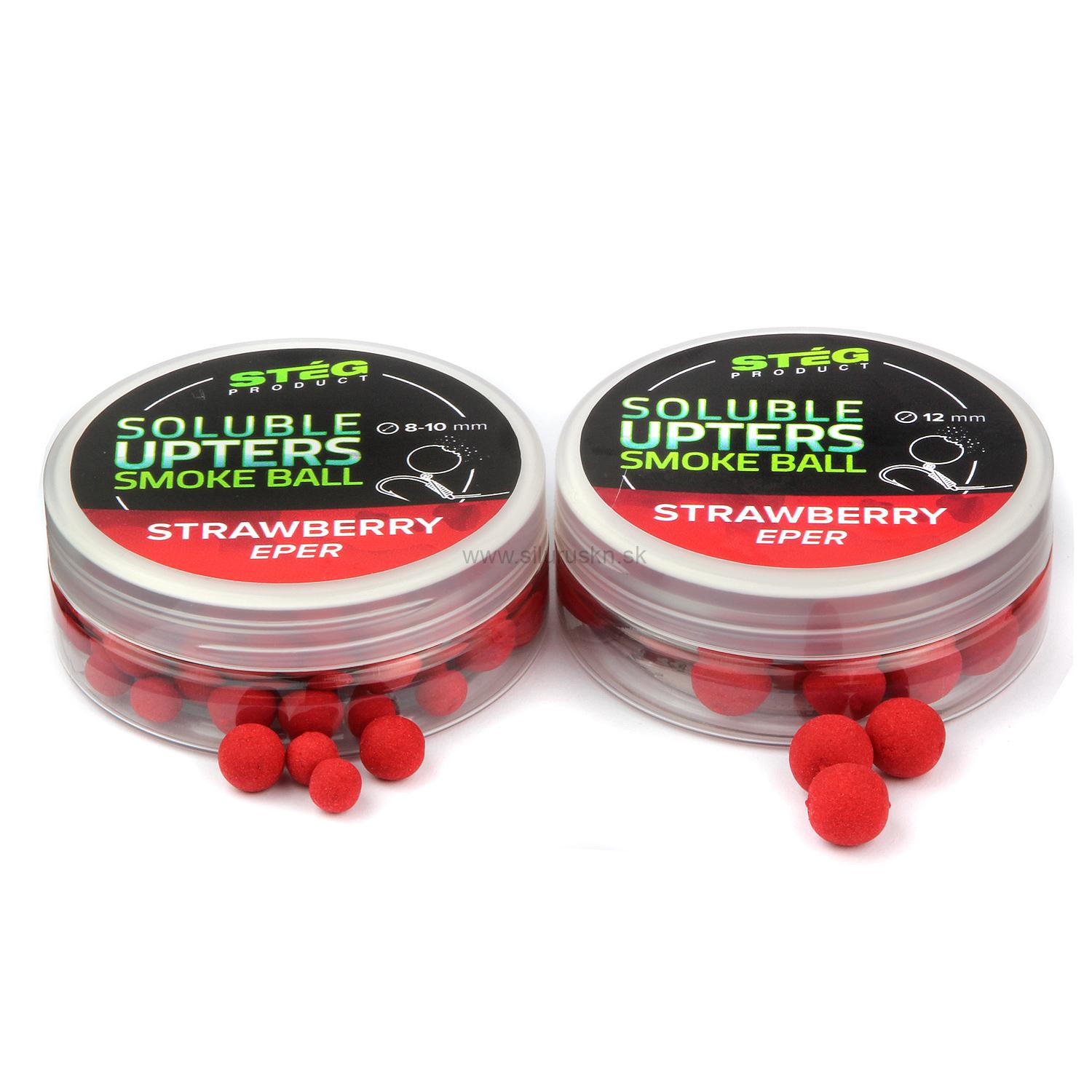 Boilies Stég Soluble Upters Smoke Ball 12mm Jahoda