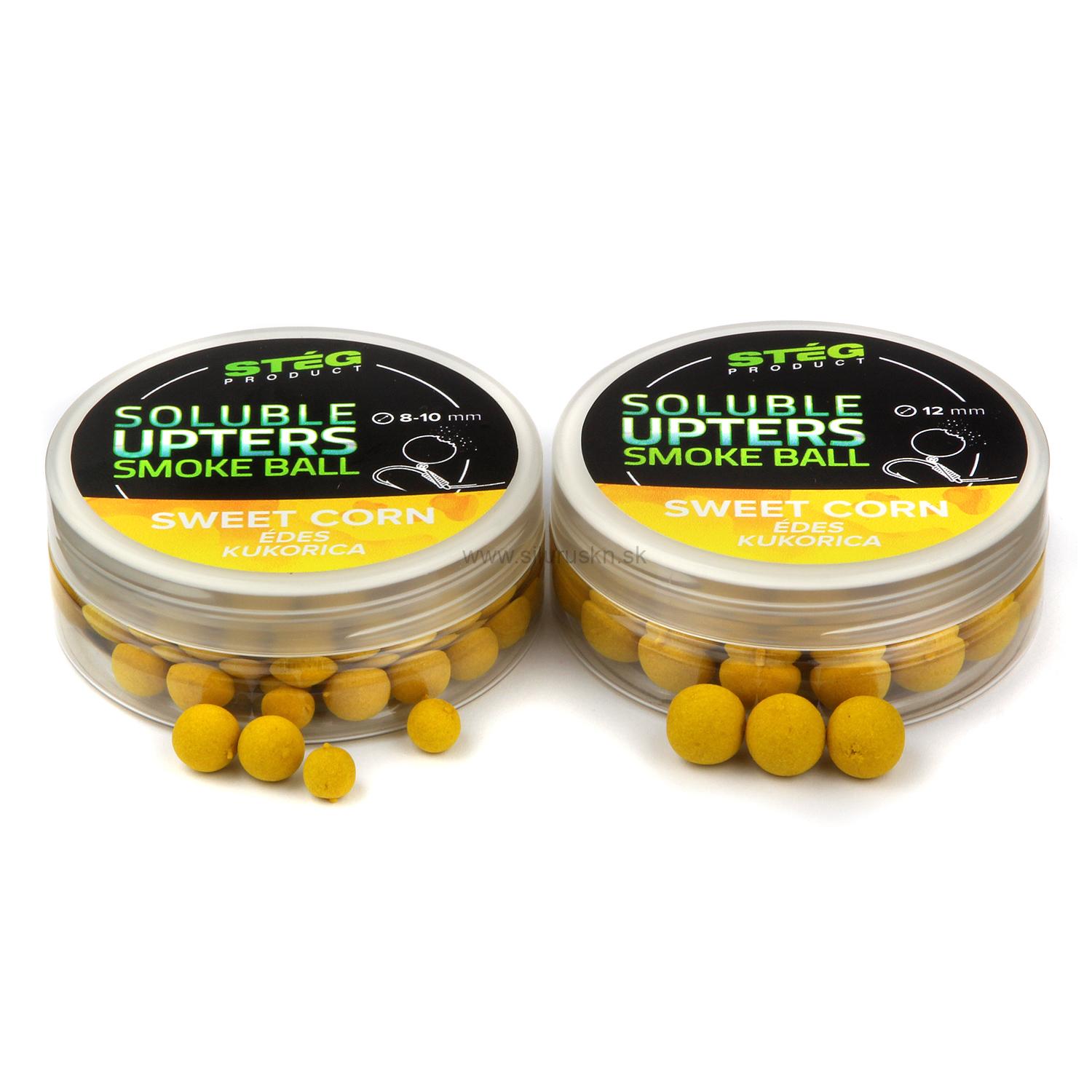 Boilies Stég Soluble Upters Smoke Ball 8-10mm Sladká kukurica
