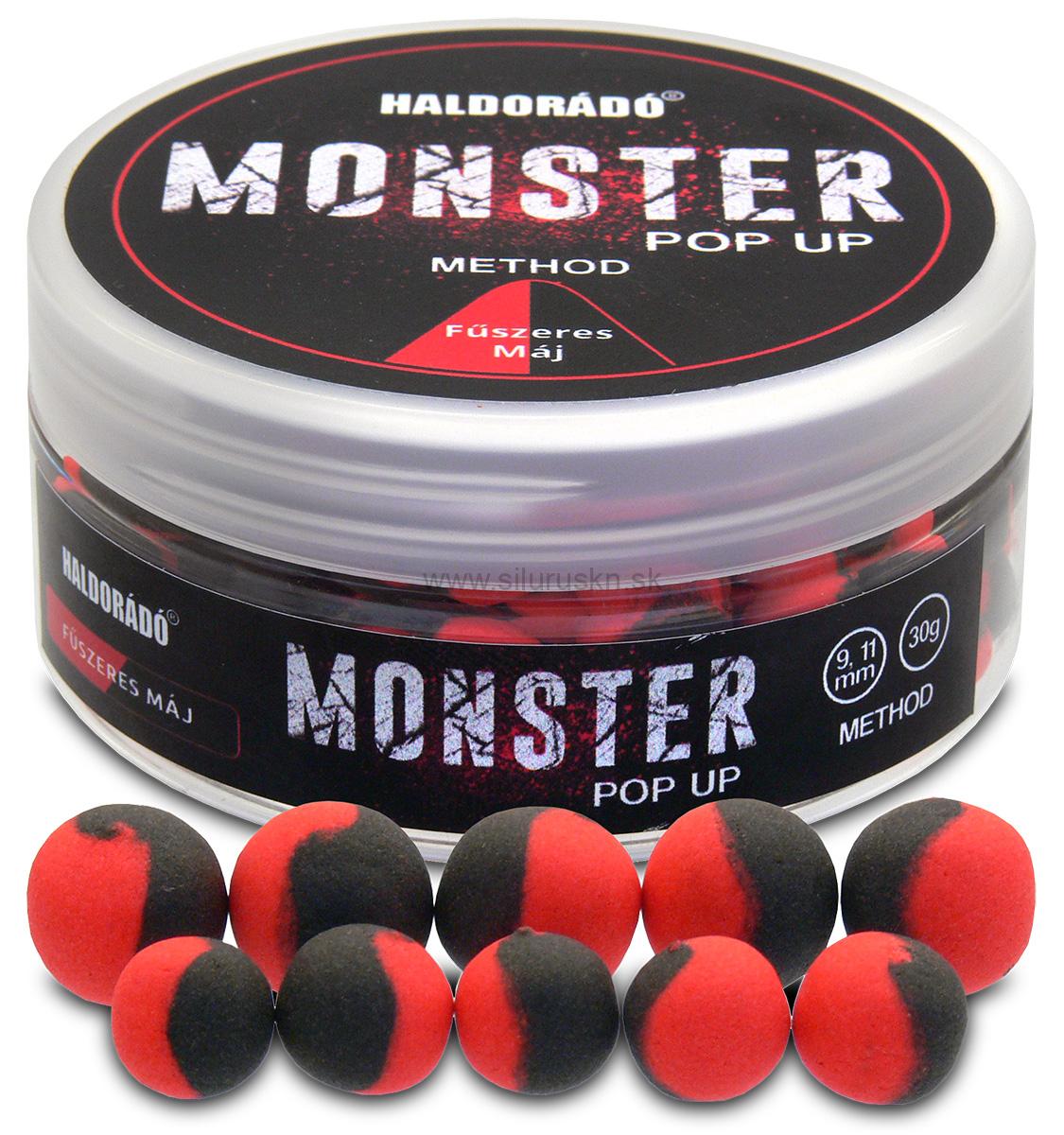 Boilies Haldorado Monster PopUp Method 9, 11mm Korenistá pečeň
