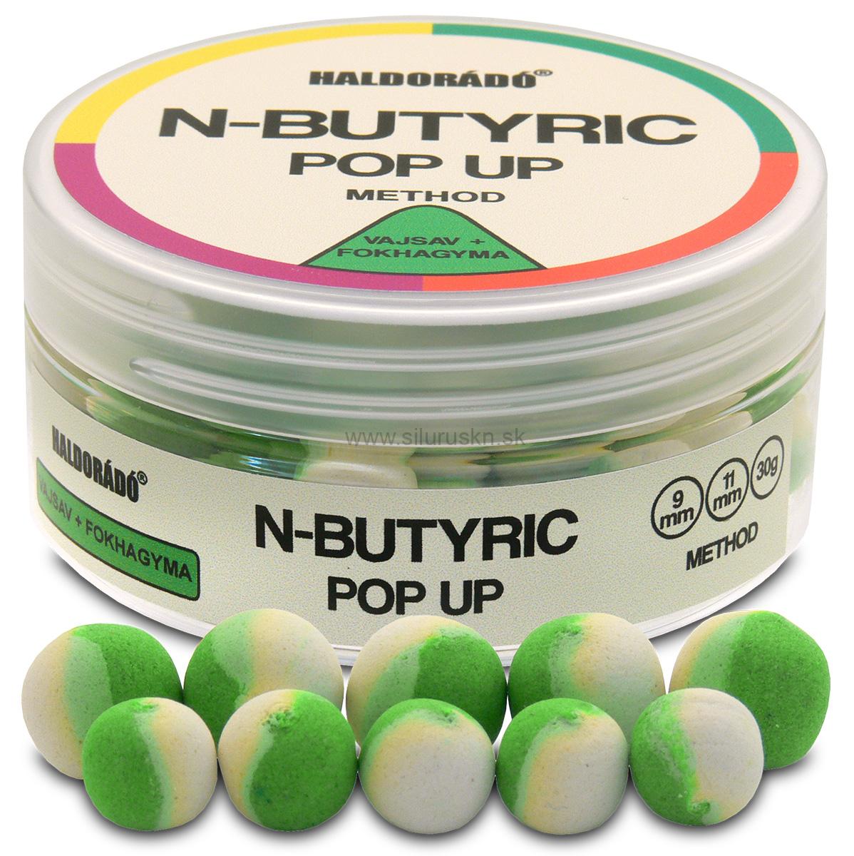 Boilies Haldorado N-Butyric PopUp Big Carp 9, 11mm Kyselina maslová - Cesnak
