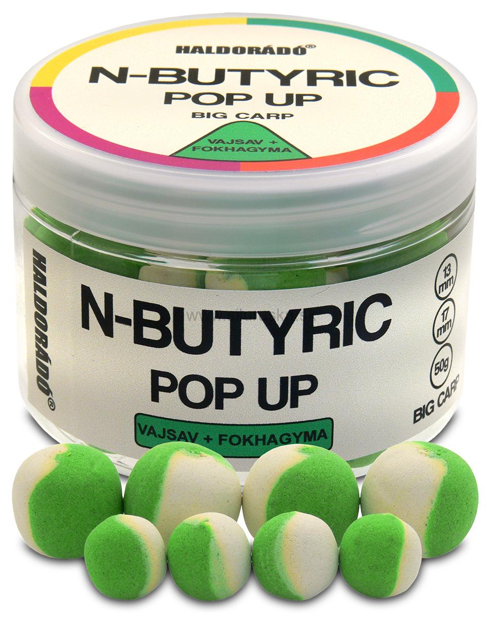 Boilies Haldorado N-Butyric PopUp Big Carp 13, 17mm Kyselina maslová - Cesnak