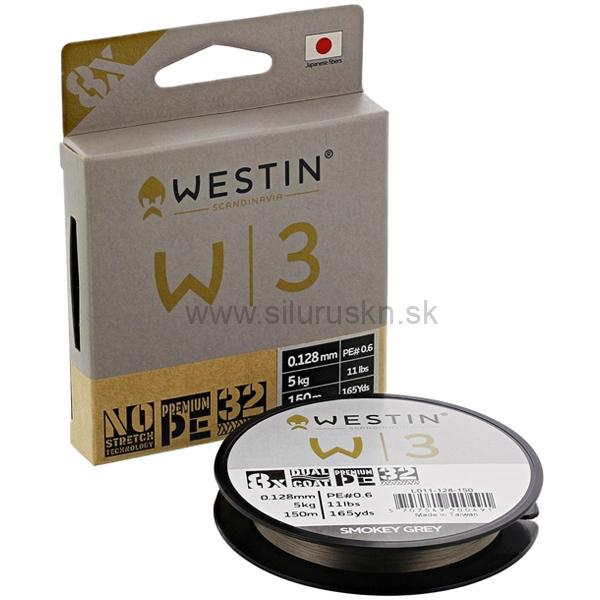 Šnúra Westin W3 8 braid Smoke Grey 150m 0,148mm