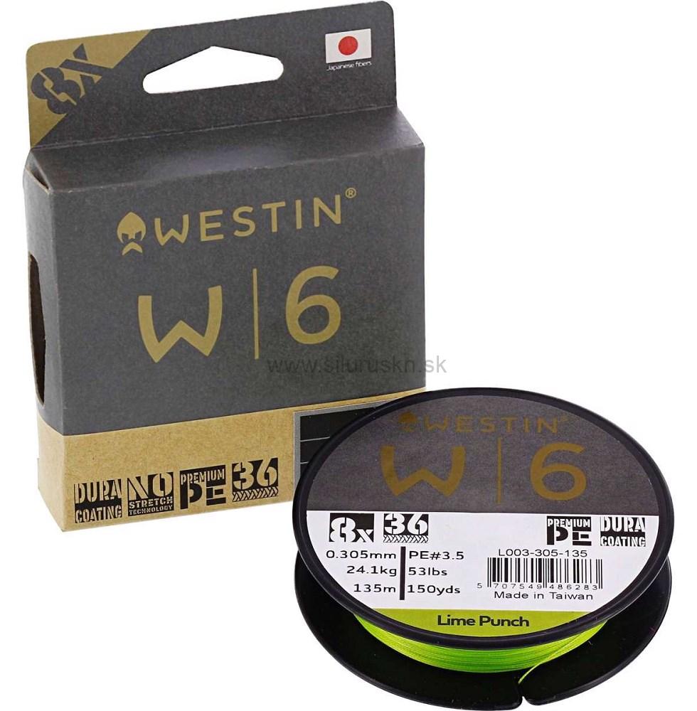 Šnúra Westin W6 8 braid Lime Punch 135m 0,10mm