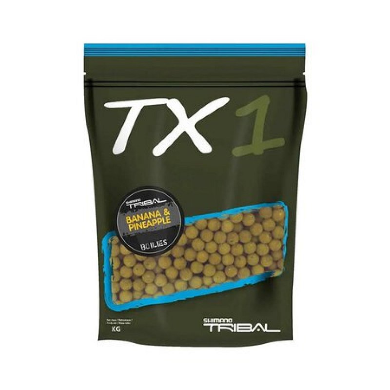 Boilies Shimano Bait TX1 Ananás banán 1kg 20mm