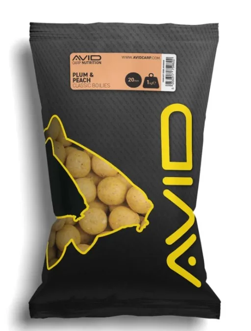 Boilies Avid carp 20mm 1kg Slivka+broskyňa